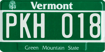 VT license plate PKH018