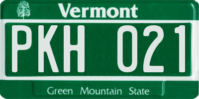 VT license plate PKH021