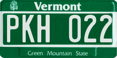 VT license plate PKH022