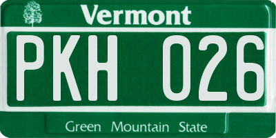 VT license plate PKH026