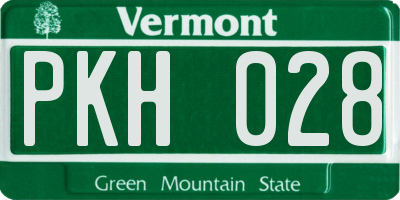 VT license plate PKH028