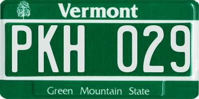 VT license plate PKH029