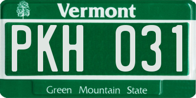 VT license plate PKH031