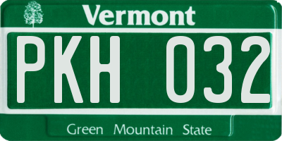 VT license plate PKH032