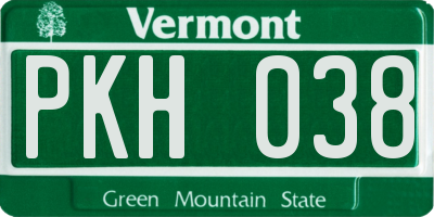 VT license plate PKH038