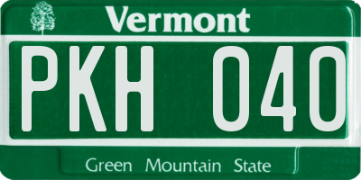 VT license plate PKH040