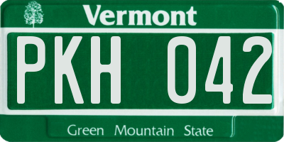 VT license plate PKH042