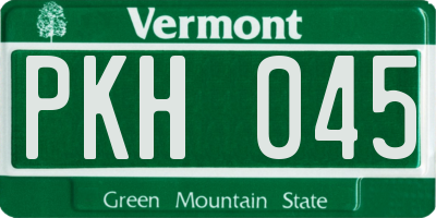 VT license plate PKH045