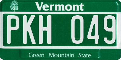 VT license plate PKH049