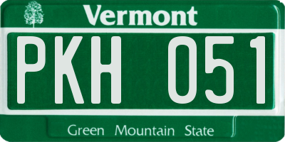 VT license plate PKH051