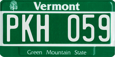 VT license plate PKH059