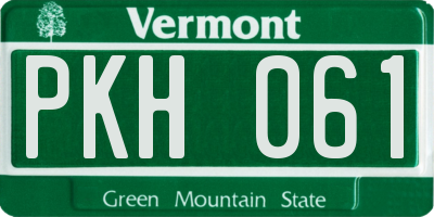 VT license plate PKH061