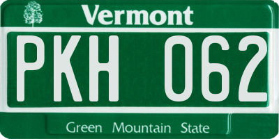 VT license plate PKH062