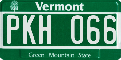 VT license plate PKH066