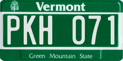 VT license plate PKH071