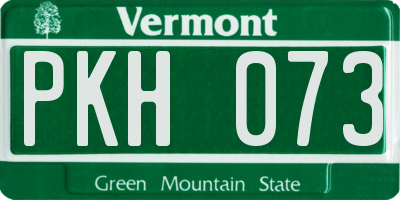 VT license plate PKH073