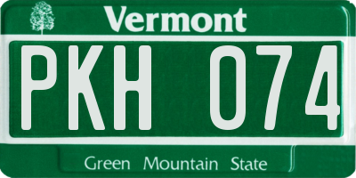 VT license plate PKH074