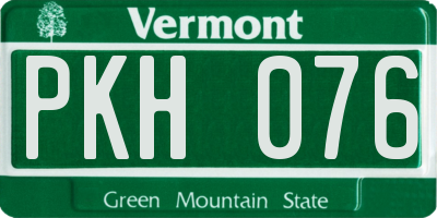 VT license plate PKH076