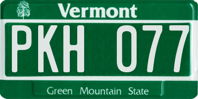 VT license plate PKH077