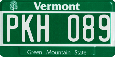 VT license plate PKH089