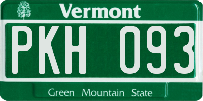 VT license plate PKH093