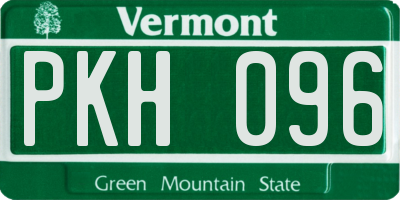 VT license plate PKH096