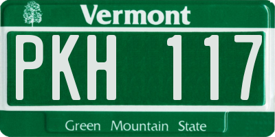 VT license plate PKH117