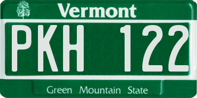 VT license plate PKH122