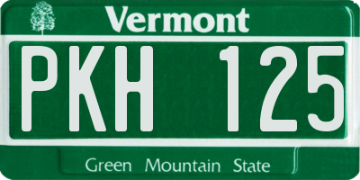 VT license plate PKH125