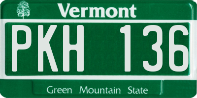 VT license plate PKH136