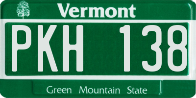 VT license plate PKH138