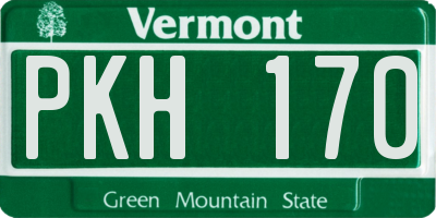 VT license plate PKH170