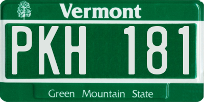 VT license plate PKH181