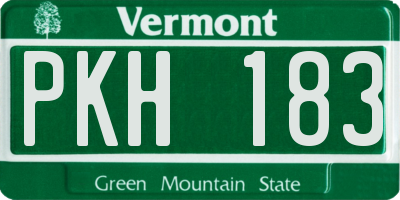 VT license plate PKH183