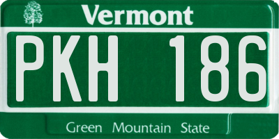 VT license plate PKH186