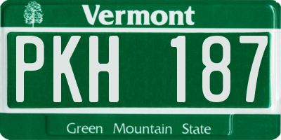 VT license plate PKH187