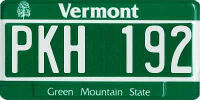 VT license plate PKH192