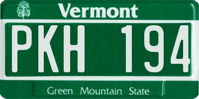 VT license plate PKH194
