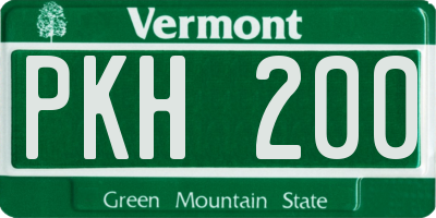 VT license plate PKH200