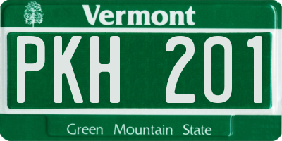 VT license plate PKH201