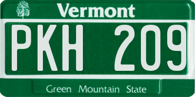 VT license plate PKH209