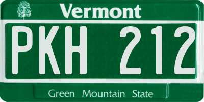 VT license plate PKH212
