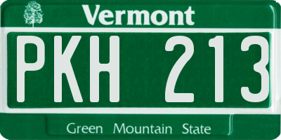 VT license plate PKH213