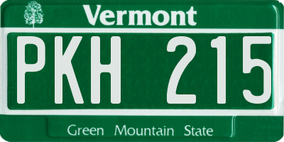 VT license plate PKH215