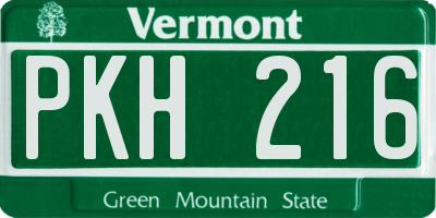 VT license plate PKH216