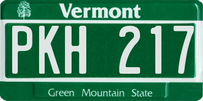 VT license plate PKH217