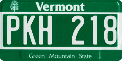 VT license plate PKH218