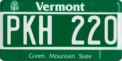 VT license plate PKH220