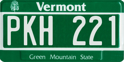 VT license plate PKH221