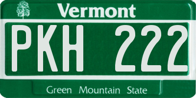 VT license plate PKH222